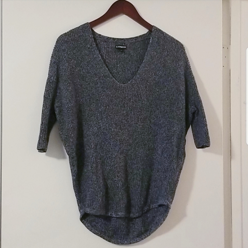 Express ribbed grey sweater